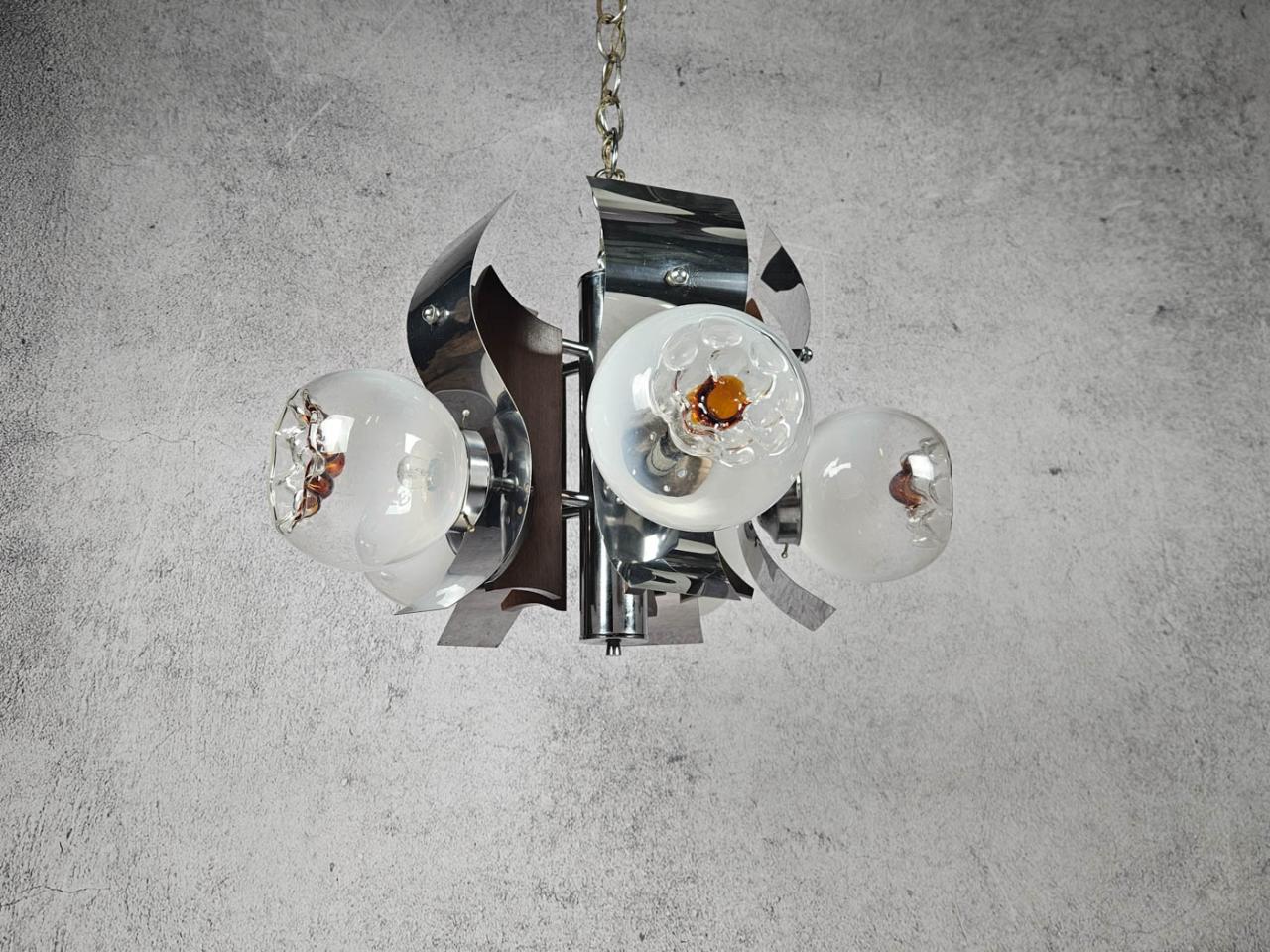 LAMPA SUFITOWA, MAZZEGA WŁOCHY LATA 70-TE