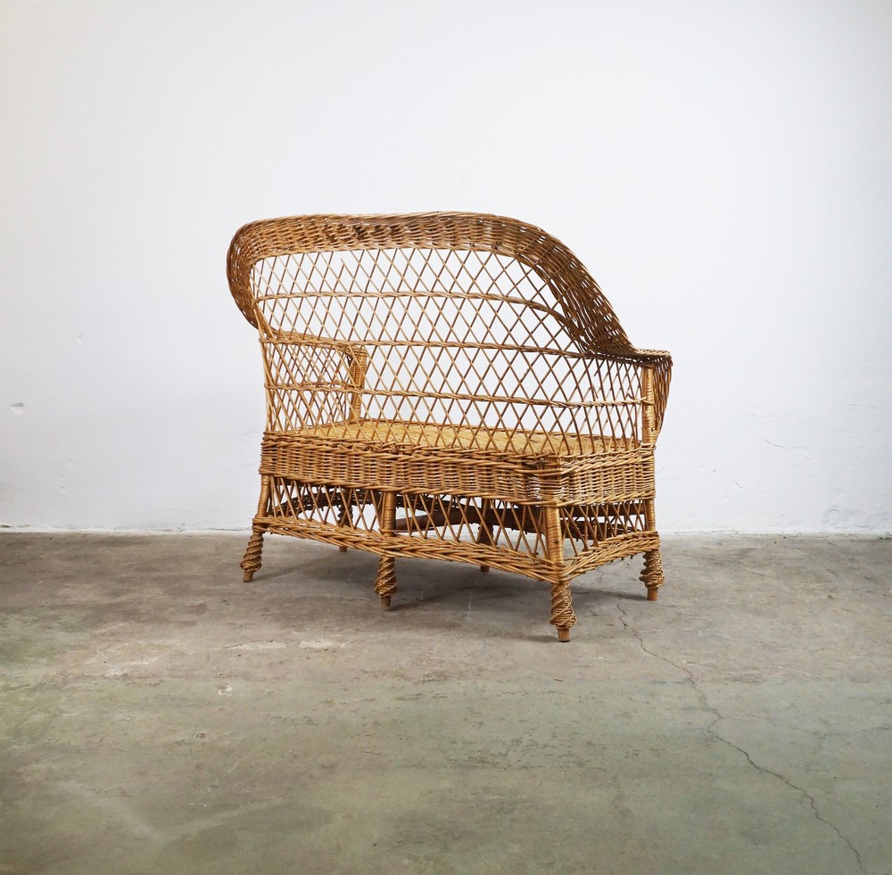 RATTANOWA ŁAWKA VINTAGE