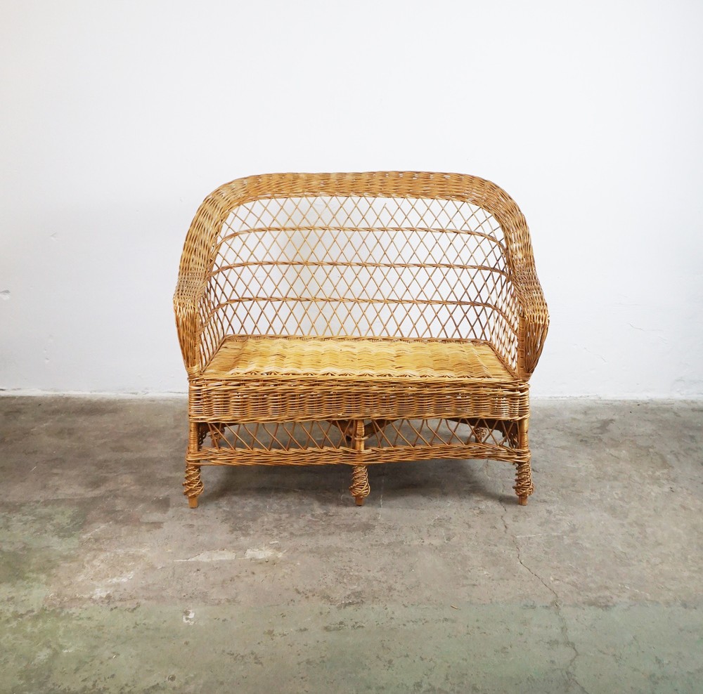 RATTANOWA ŁAWKA VINTAGE