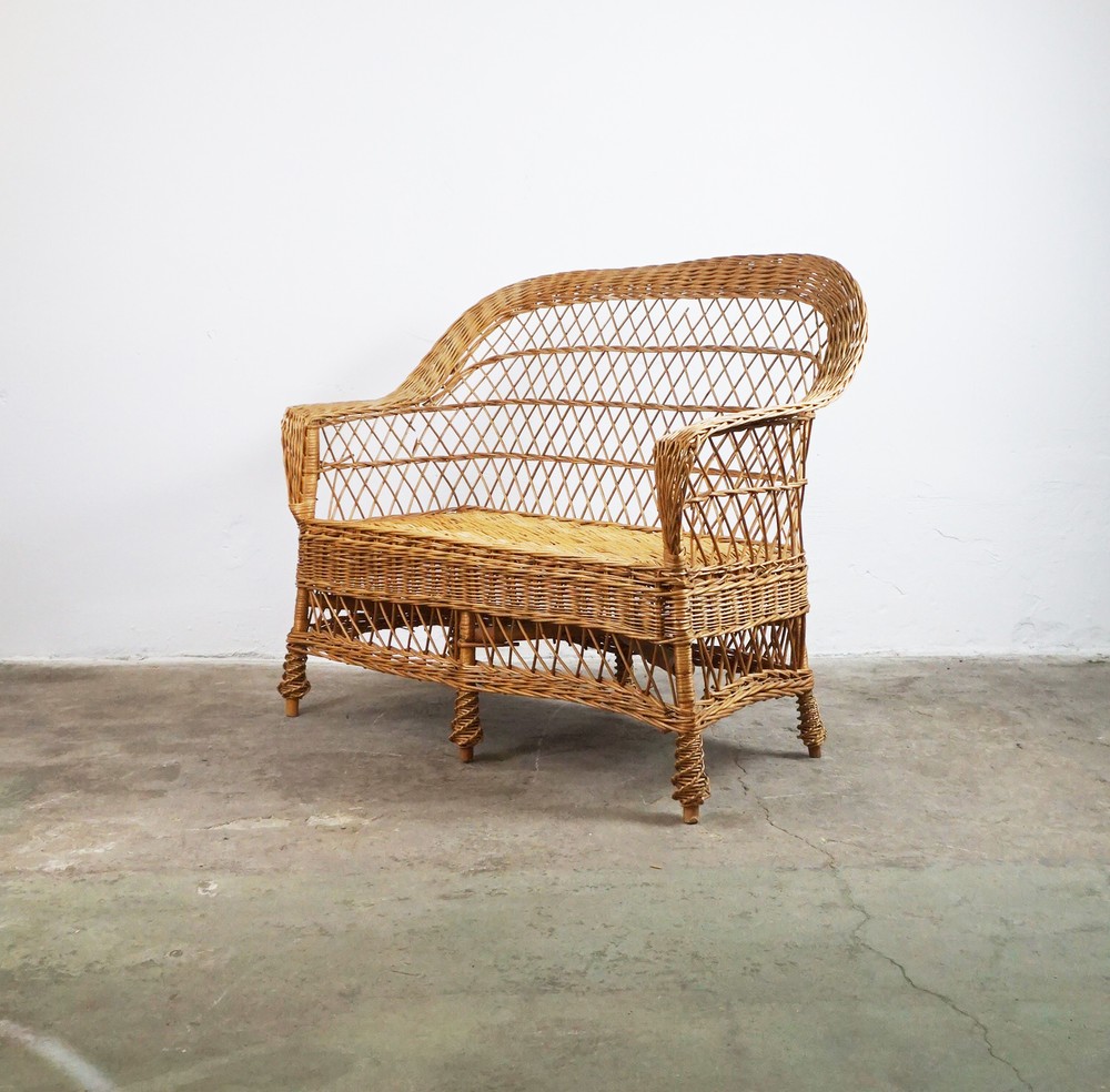 RATTANOWA ŁAWKA VINTAGE