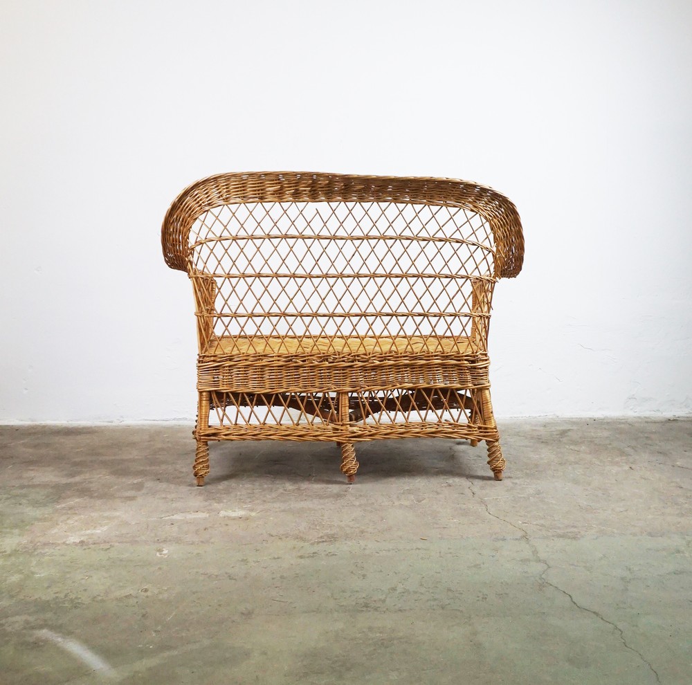RATTANOWA ŁAWKA VINTAGE