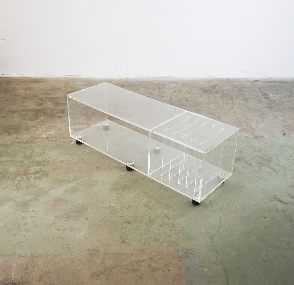 MOBILNY LOW BOARD RTV PLEXI, SZAFKA, KOMODA