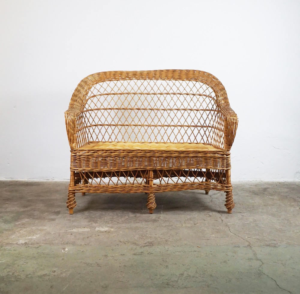 RATTANOWA ŁAWKA VINTAGE