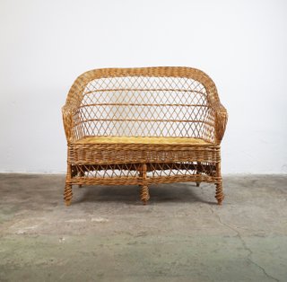 RATTANOWA ŁAWKA VINTAGE