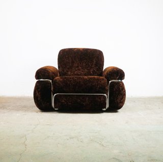 PLUSZOWY WŁOSKI FOTEL 70'S