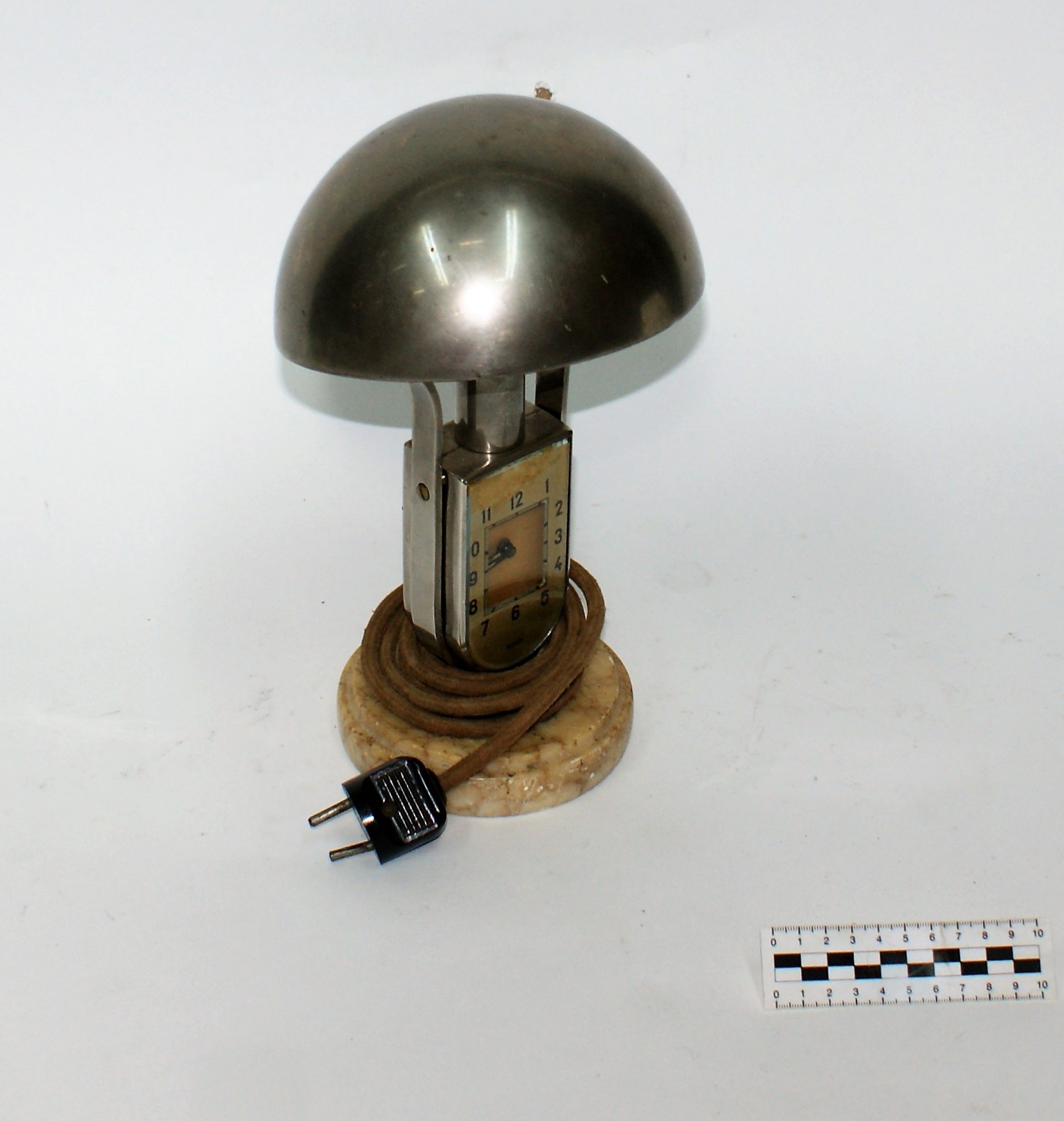 LAMPA STOŁOWA Z ZEGAREM, WĘGRY LATA 30-TE