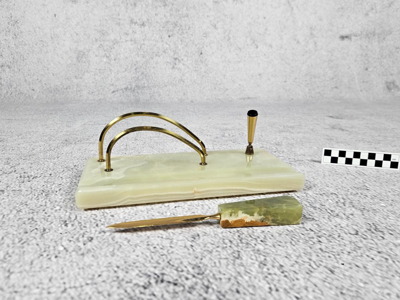 PRZYBORNIK NA BIURKO KAŁAMARZ I NOŻYK I LISTOWNIK 